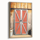 Bold Red Barn Doors - Rustic Farmhouse Wall Art