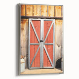 Bold Red Barn Doors - Rustic Farmhouse Wall Art