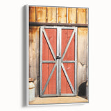 Bold Red Barn Doors - Rustic Farmhouse Wall Art