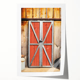 Bold Red Barn Doors - Rustic Farmhouse Wall Art