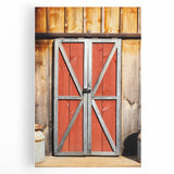 Bold Red Barn Doors - Rustic Farmhouse Wall Art