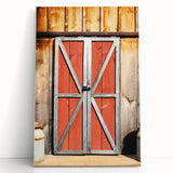 Bold Red Barn Doors - Rustic Farmhouse Wall Art