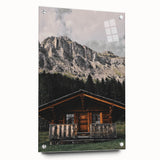 Mountain Cabin Retreat - Rustic Landscape Art Print