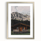 Mountain Cabin Retreat - Rustic Landscape Art Print