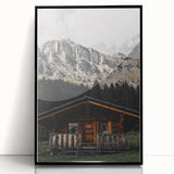 Mountain Cabin Retreat - Rustic Landscape Art Print