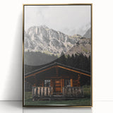Mountain Cabin Retreat - Rustic Landscape Art Print