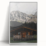 Mountain Cabin Retreat - Rustic Landscape Art Print