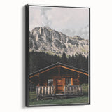 Mountain Cabin Retreat - Rustic Landscape Art Print