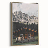 Mountain Cabin Retreat - Rustic Landscape Art Print