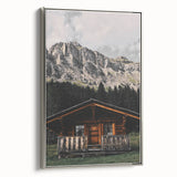 Mountain Cabin Retreat - Rustic Landscape Art Print