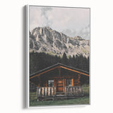 Mountain Cabin Retreat - Rustic Landscape Art Print