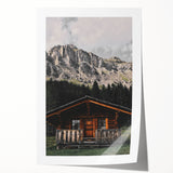 Mountain Cabin Retreat - Rustic Landscape Art Print