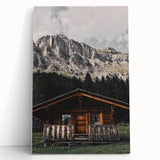 Mountain Cabin Retreat - Rustic Landscape Art Print