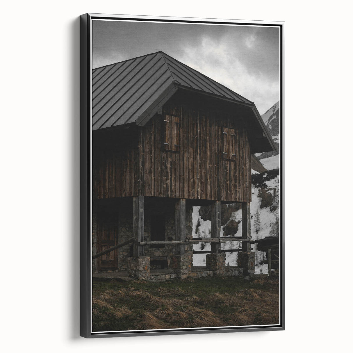 Alpine Barn Retreat - Rustic Mountain Art Print