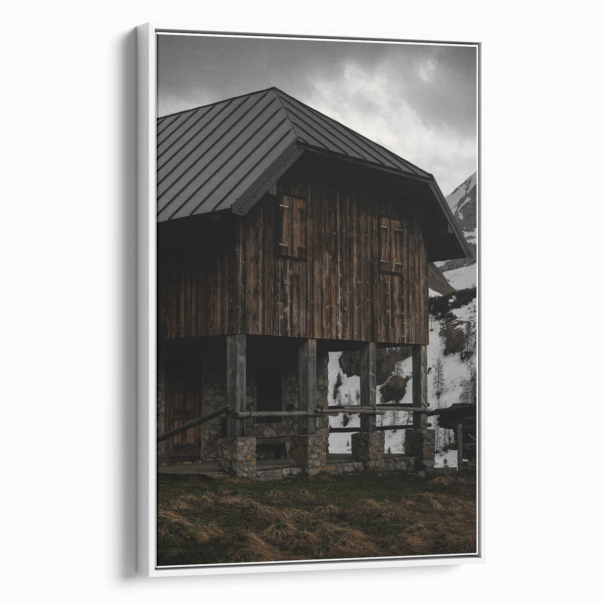 Alpine Barn Retreat - Rustic Mountain Art Print