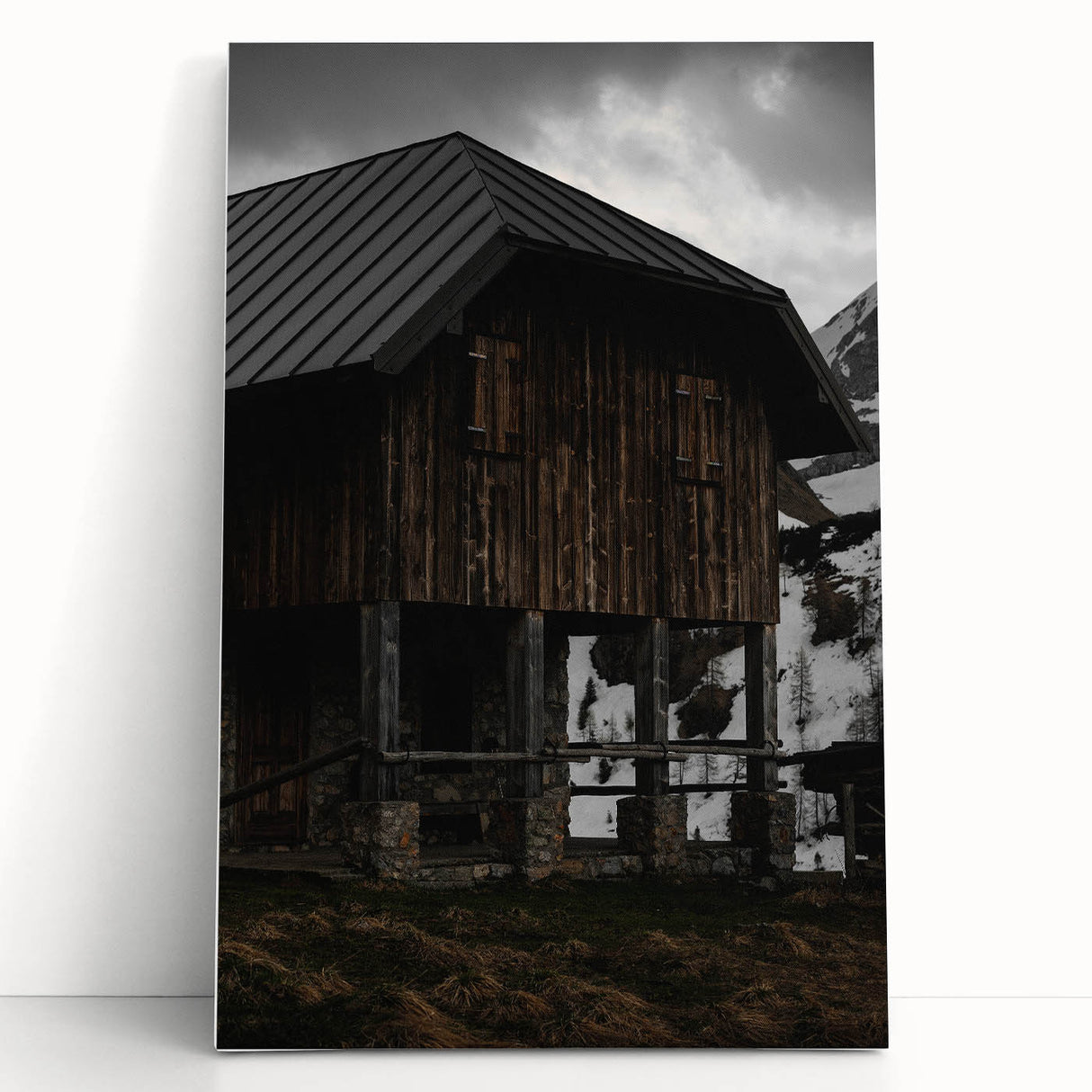 Alpine Barn Retreat - Rustic Mountain Art Print