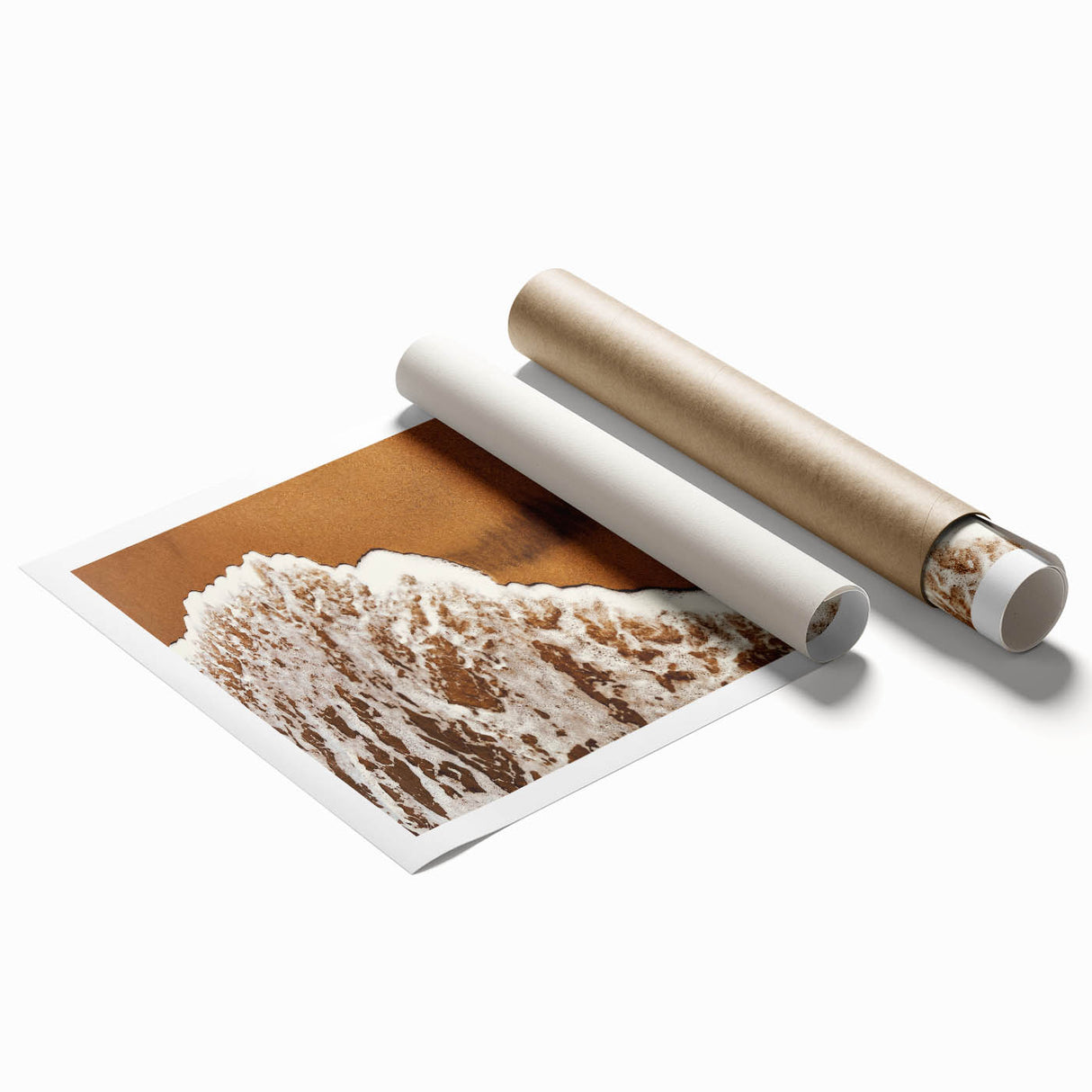 Golden Sands and Sea Foam - Coastal Rustic Art Print