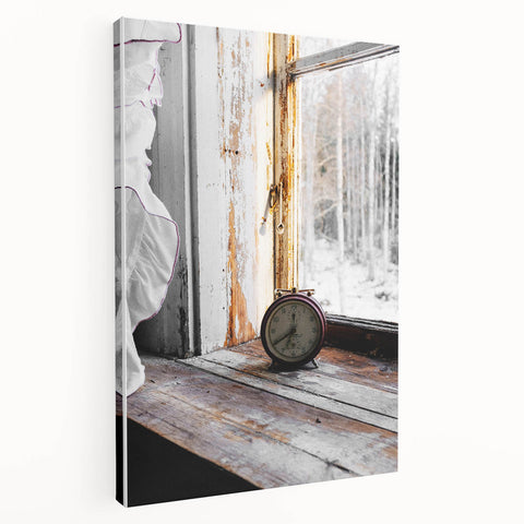 Timeless Moment - Vintage Clock Rustic Art Print