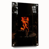 Vivid Flames - Rustic Fire Pit Art Print