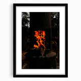 Vivid Flames - Rustic Fire Pit Art Print