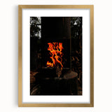 Vivid Flames - Rustic Fire Pit Art Print