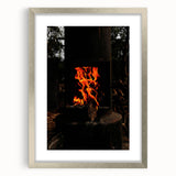Vivid Flames - Rustic Fire Pit Art Print