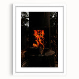 Vivid Flames - Rustic Fire Pit Art Print