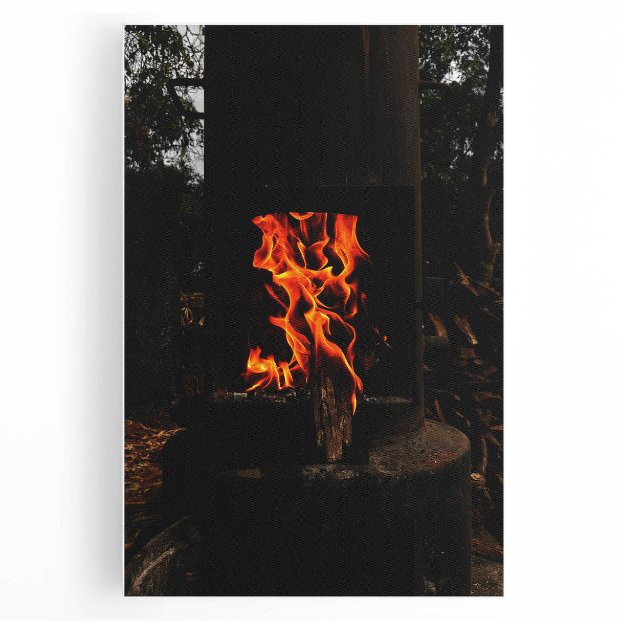 Vivid Flames - Rustic Fire Pit Art Print