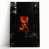 Vivid Flames - Rustic Fire Pit Art Print