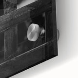 Rustic Wall Art: Black & White Wooden Lattice – Farmhouse Decor Print"