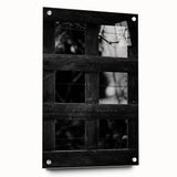 Rustic Wall Art: Black & White Wooden Lattice – Farmhouse Decor Print"
