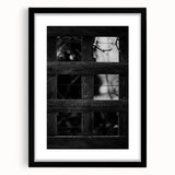 Rustic Wall Art: Black & White Wooden Lattice – Farmhouse Decor Print"
