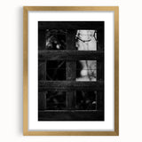Rustic Wall Art: Black & White Wooden Lattice – Farmhouse Decor Print"