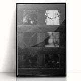 Rustic Wall Art: Black & White Wooden Lattice – Farmhouse Decor Print"