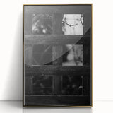 Rustic Wall Art: Black & White Wooden Lattice – Farmhouse Decor Print"