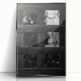 Rustic Wall Art: Black & White Wooden Lattice – Farmhouse Decor Print"