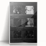 Rustic Wall Art: Black & White Wooden Lattice – Farmhouse Decor Print"