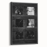 Rustic Wall Art: Black & White Wooden Lattice – Farmhouse Decor Print"
