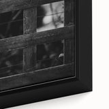 Rustic Wall Art: Black & White Wooden Lattice – Farmhouse Decor Print"