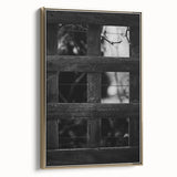 Rustic Wall Art: Black & White Wooden Lattice – Farmhouse Decor Print"