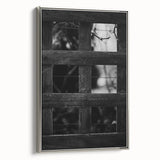 Rustic Wall Art: Black & White Wooden Lattice – Farmhouse Decor Print"