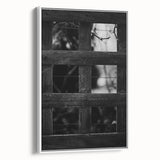 Rustic Wall Art: Black & White Wooden Lattice – Farmhouse Decor Print"
