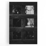 Rustic Wall Art: Black & White Wooden Lattice – Farmhouse Decor Print"