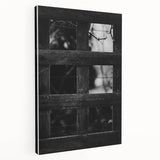 Rustic Wall Art: Black & White Wooden Lattice – Farmhouse Decor Print"