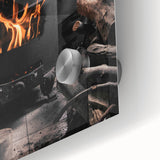 Rustic Wall Art: Wood Stove & Clay Pot – Cozy Farmhouse Decor Print