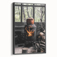 Rustic Wall Art: Wood Stove & Clay Pot – Cozy Farmhouse Decor Print