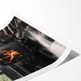 Rustic Wall Art: Wood Stove & Clay Pot – Cozy Farmhouse Decor Print