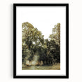 Rustic Wall Art: Serene Forest & Stone Structure – Farmhouse Decor Print