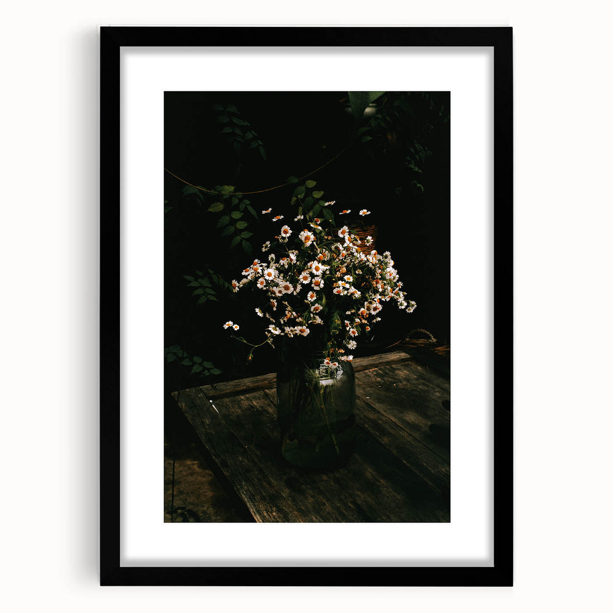 Rustic Wall Art: Wildflowers in Glass Jar – Farmhouse Floral Decor Print