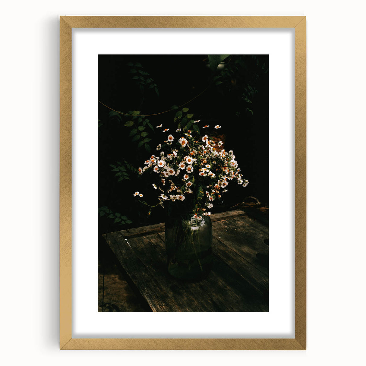 Rustic Wall Art: Wildflowers in Glass Jar – Farmhouse Floral Decor Print